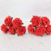 1 inch paper roses with wire stems, 25mm flowers with wire stems, 2.5 cm - Image 32