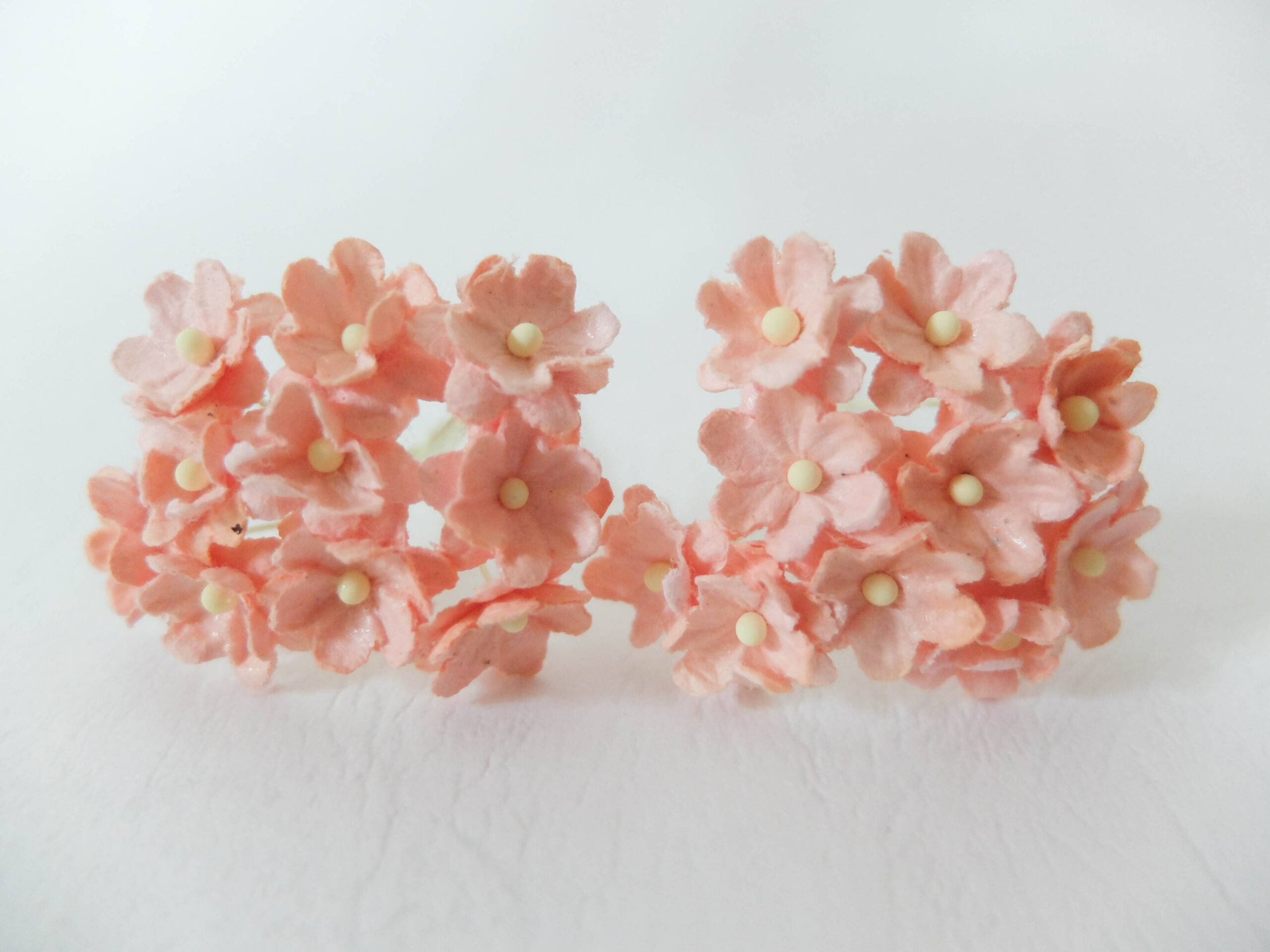 double layer mulberry paper daisies in peach