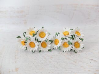 3 cm paper white daisies, 50 daisies paper flowers with wire stems