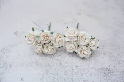50 pcs, 1" paper peonies with wire stems, 2.5 cm paper flowers, 25mm - Image 54