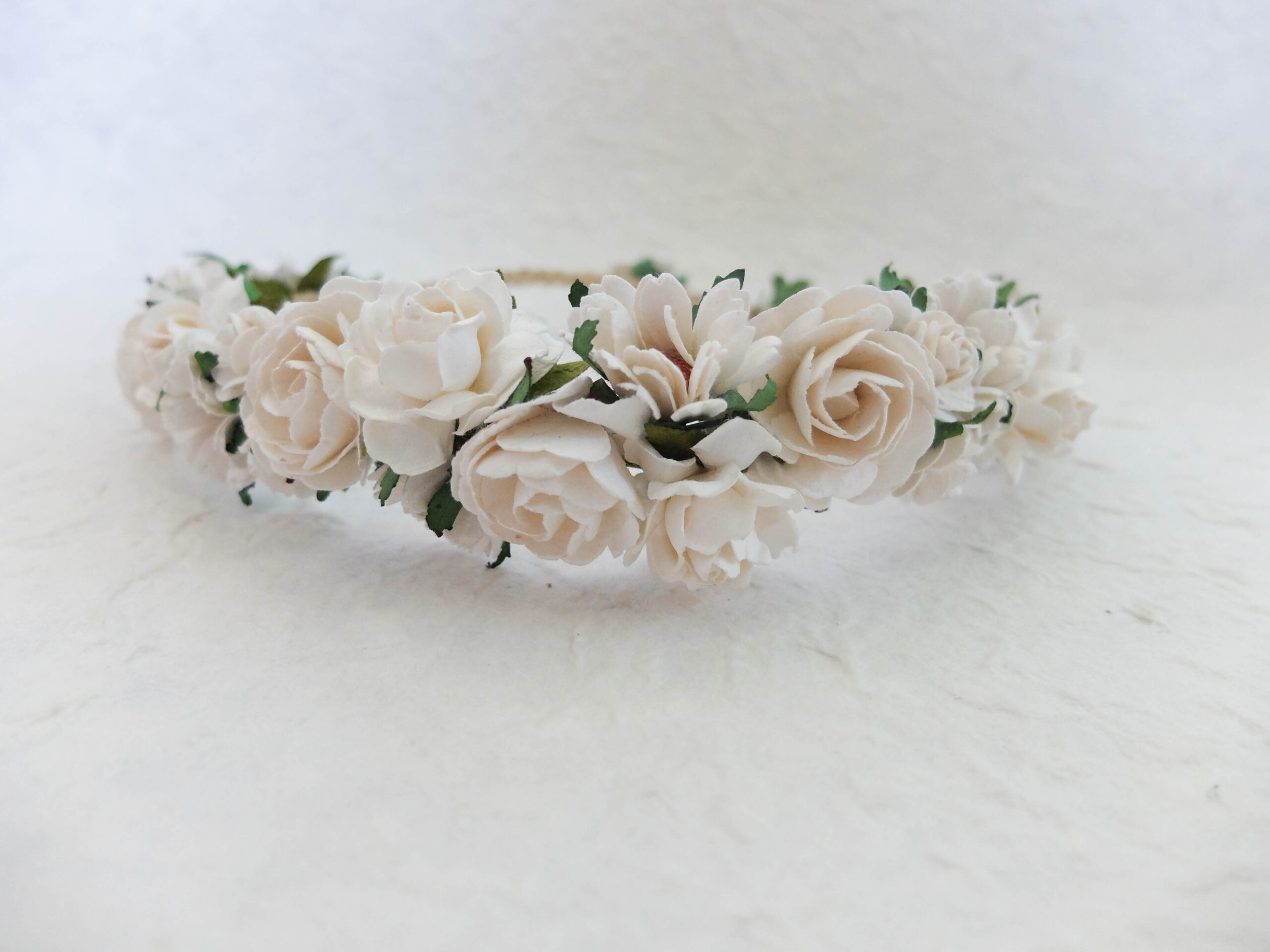 white flower crown – DAILYPAPERFLOWERS Shop mulberry paper flowers ...