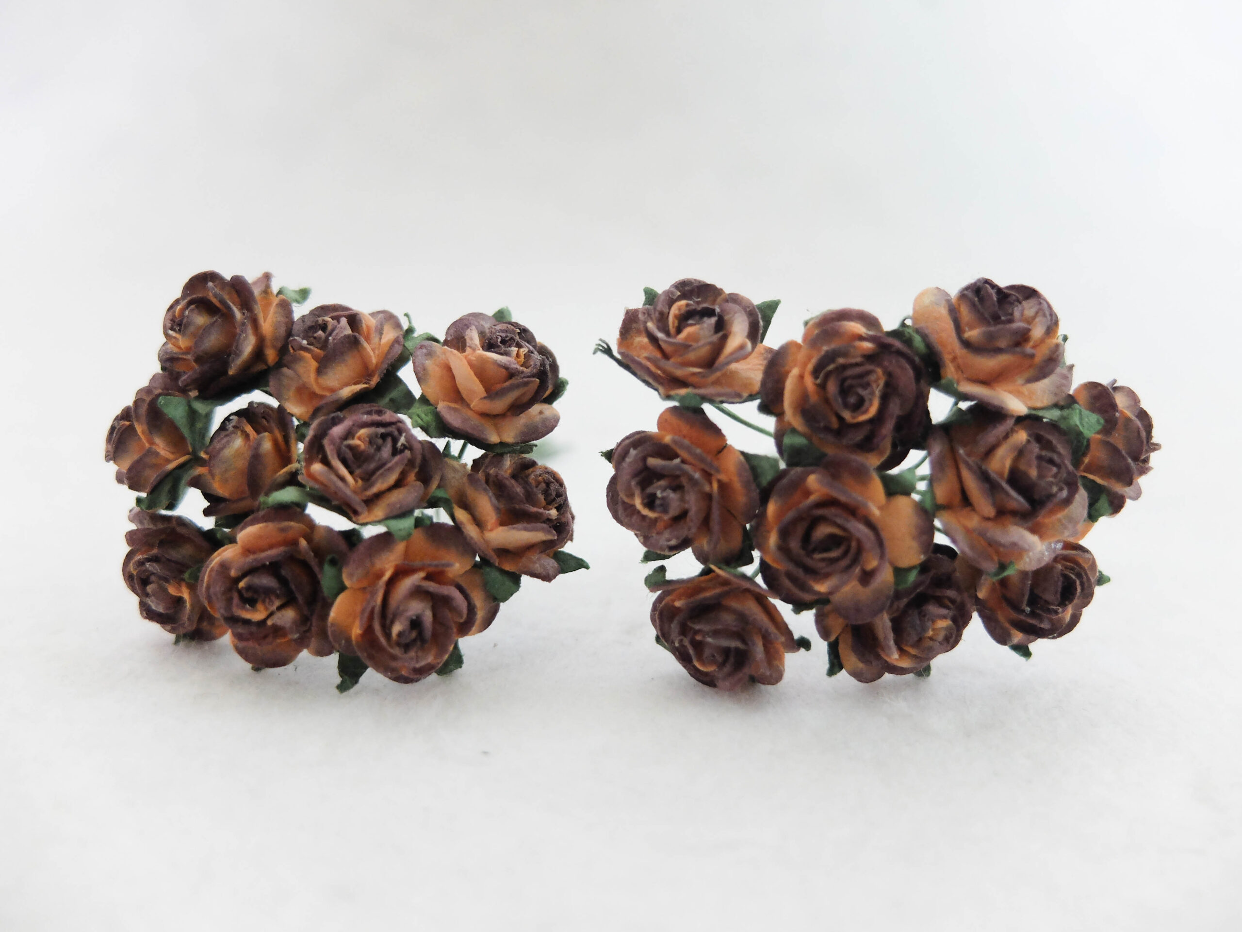 two tones brown paper roses