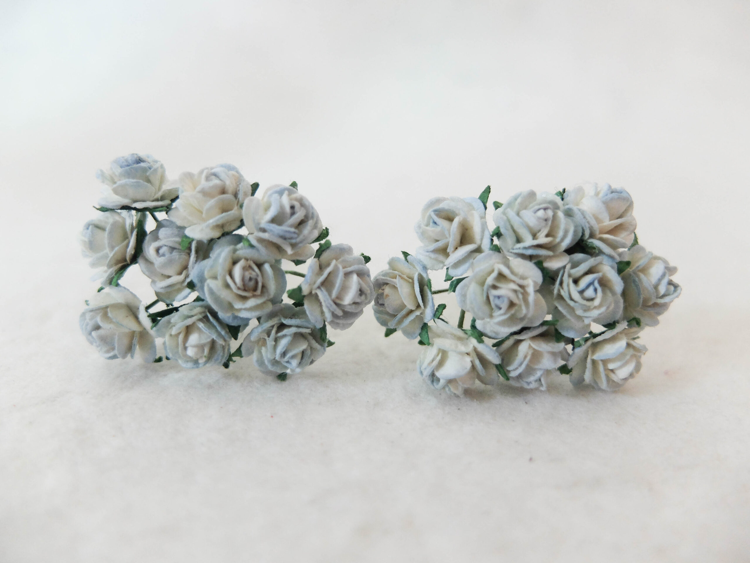 dusty blue 10mm paper roses