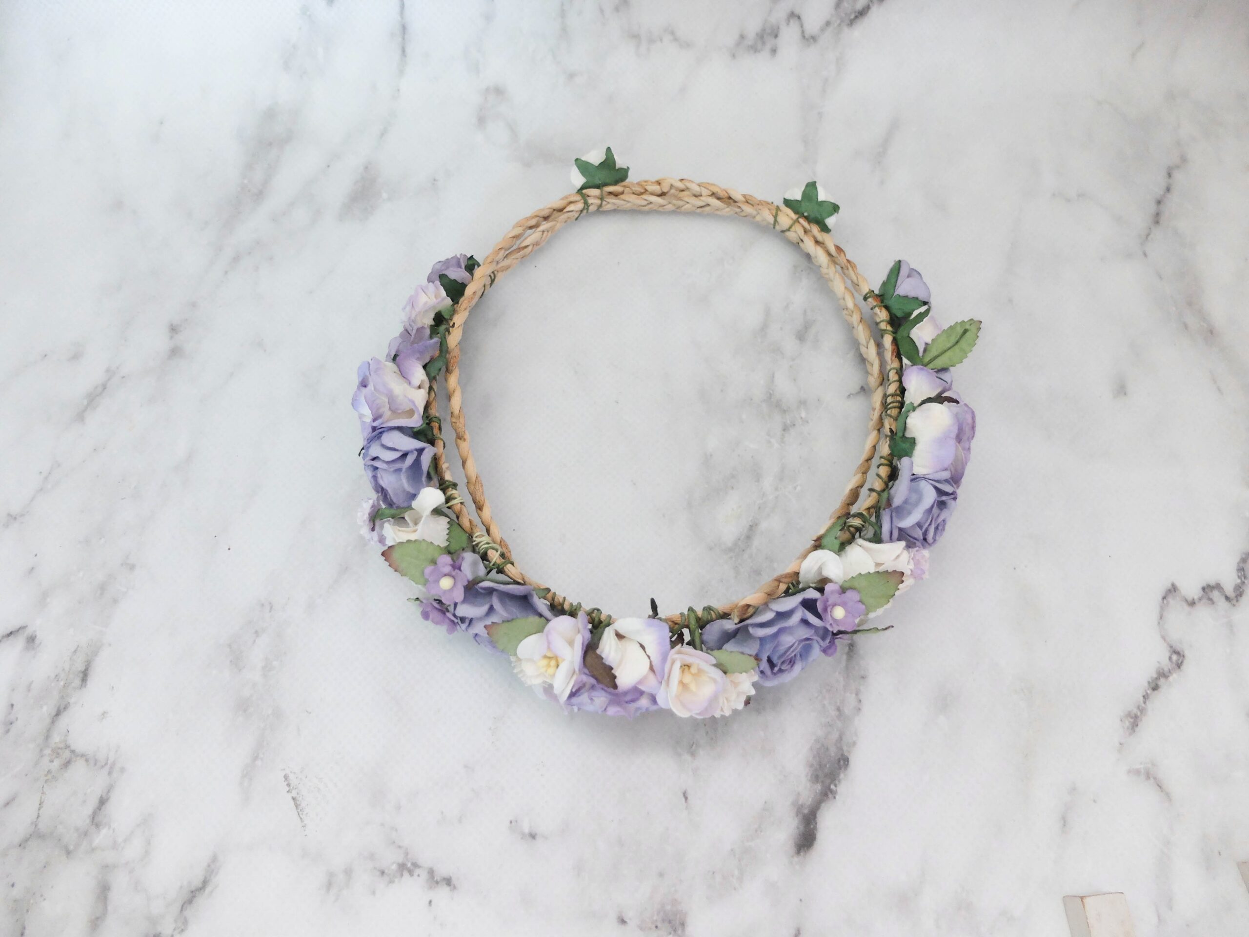 white lavender crown - bridal flower headpiece - floral ...
