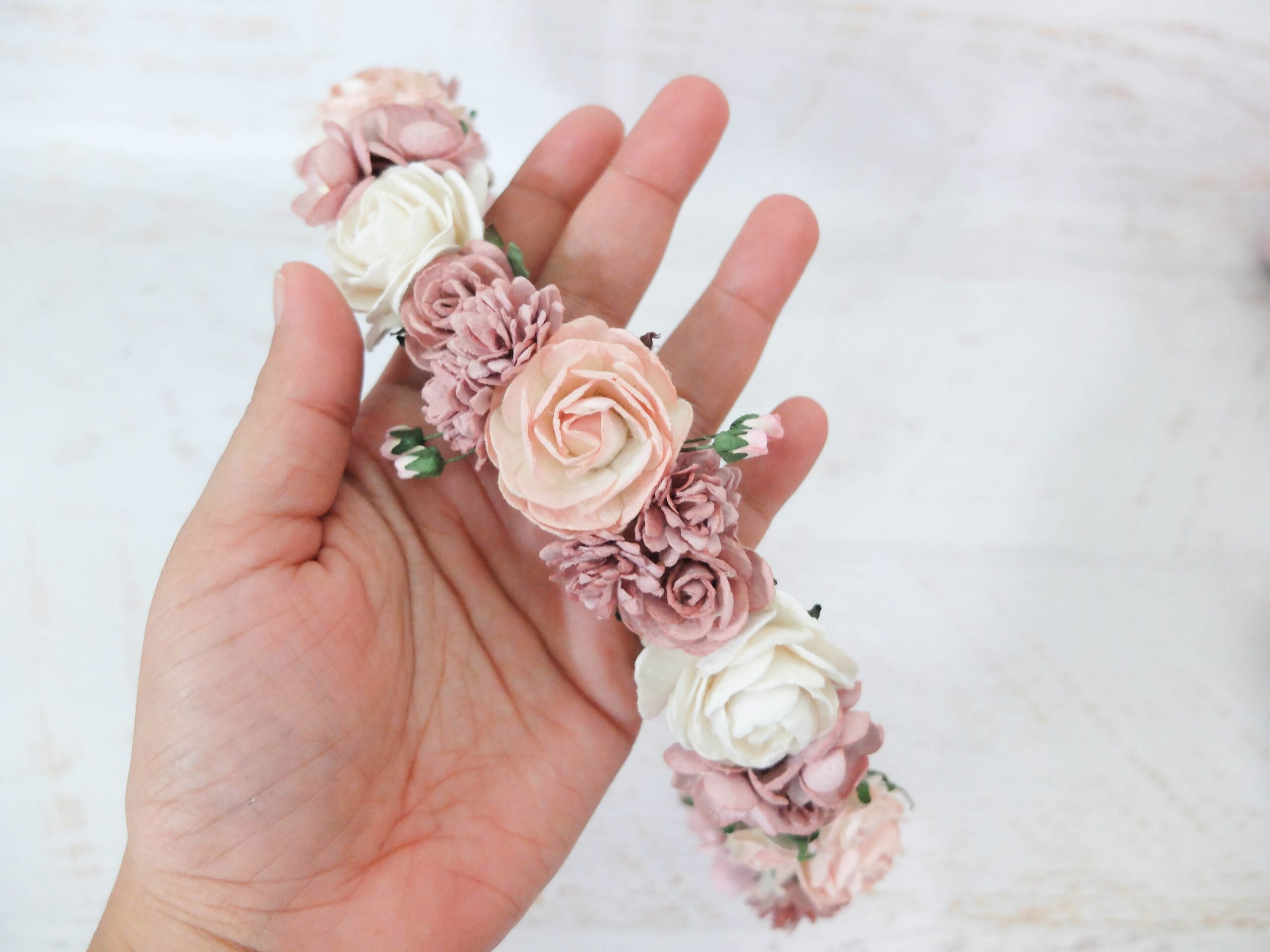 Mauve blush wedding flower crowns – bridal floral headpiece – flower ...