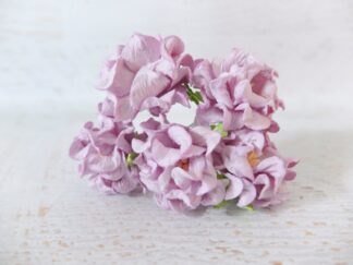 25 pcs 40mm paper gardenia, 4 cm paper flowers with wire stems