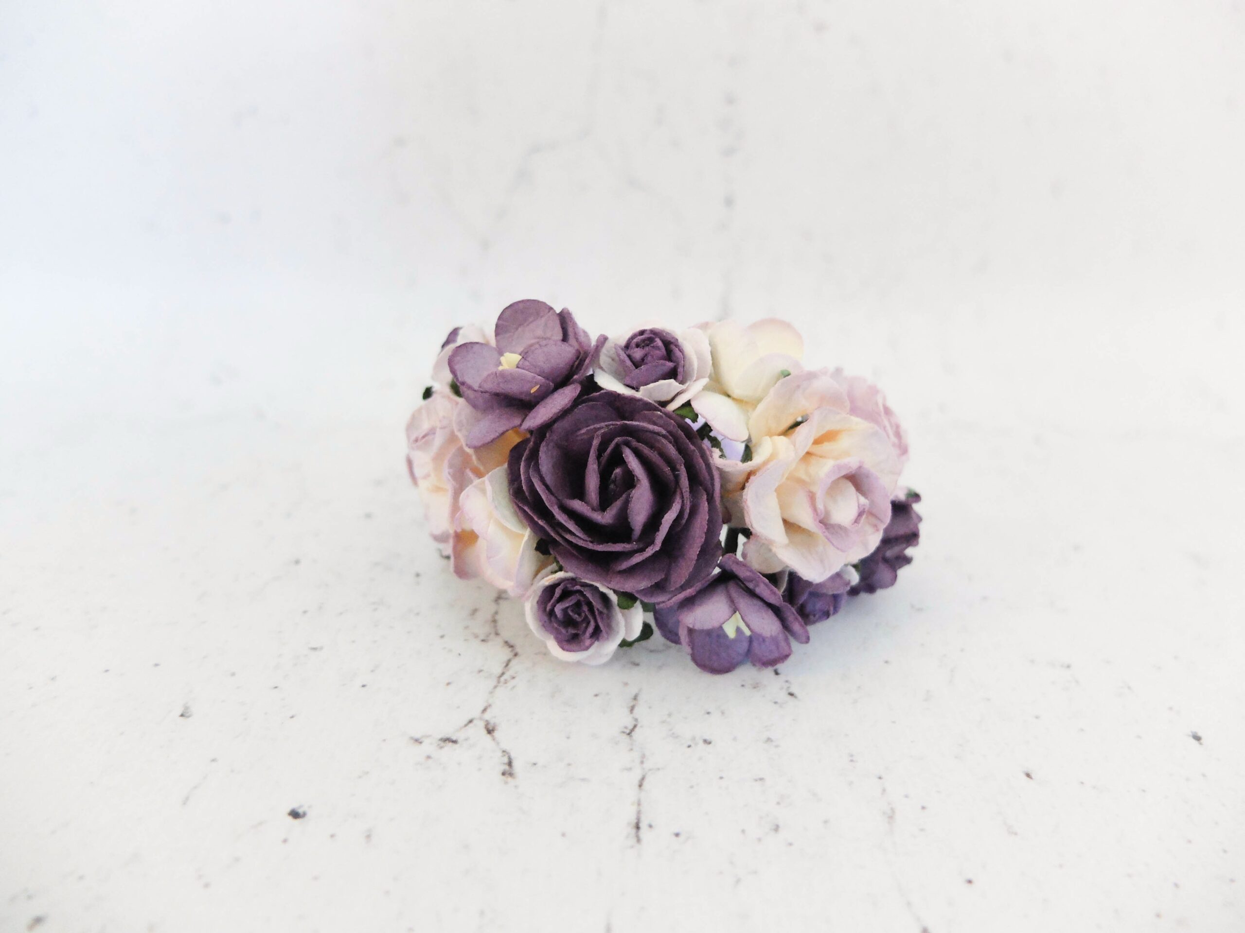 Wedding flower wrist corsage – lilac purple floral bracelet bridemaids ...
