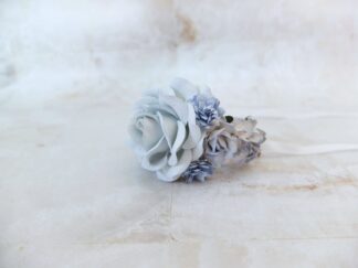 Light blue wedding wrist corsage flower bracelet prom