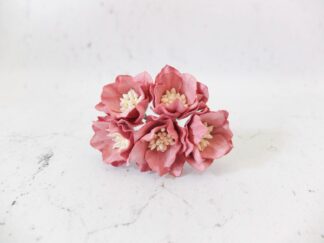 40 mm paper water lilies, 25 pcs 4 cm paper flowers with wire stems