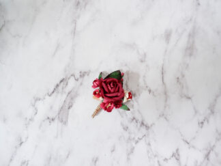 Burgundy flower boutonnière - buttonhole - flower corsage