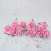 1 inch paper roses with wire stems, 25mm flowers with wire stems, 2.5 cm - Image 91