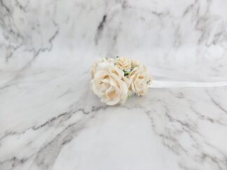Ivory cream flower wrist corsage - bridal floral bracelet bridesmaids prom - wedding