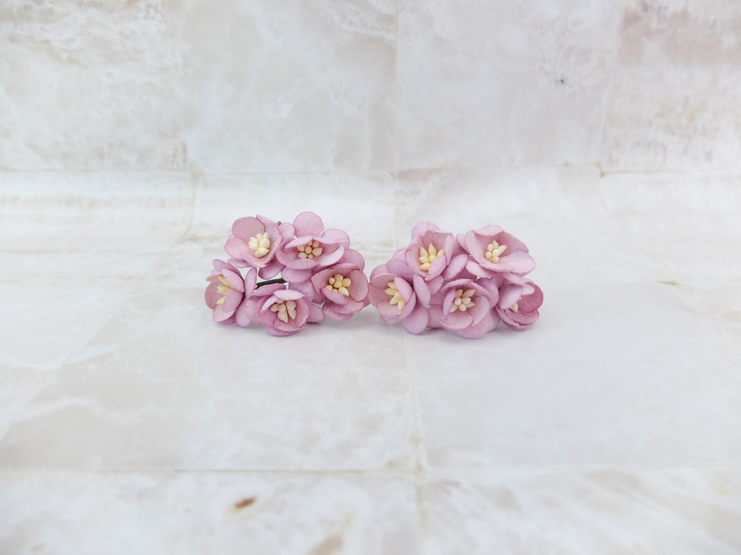 1″ mulberry paper mauve cherry blossoms 2.5 cm flowers 25mm ...