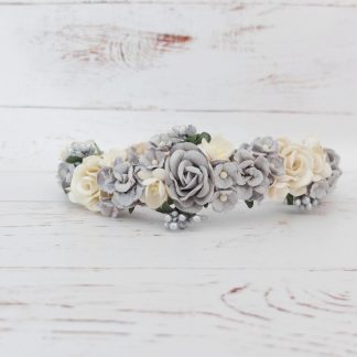 grey flower hair accessories