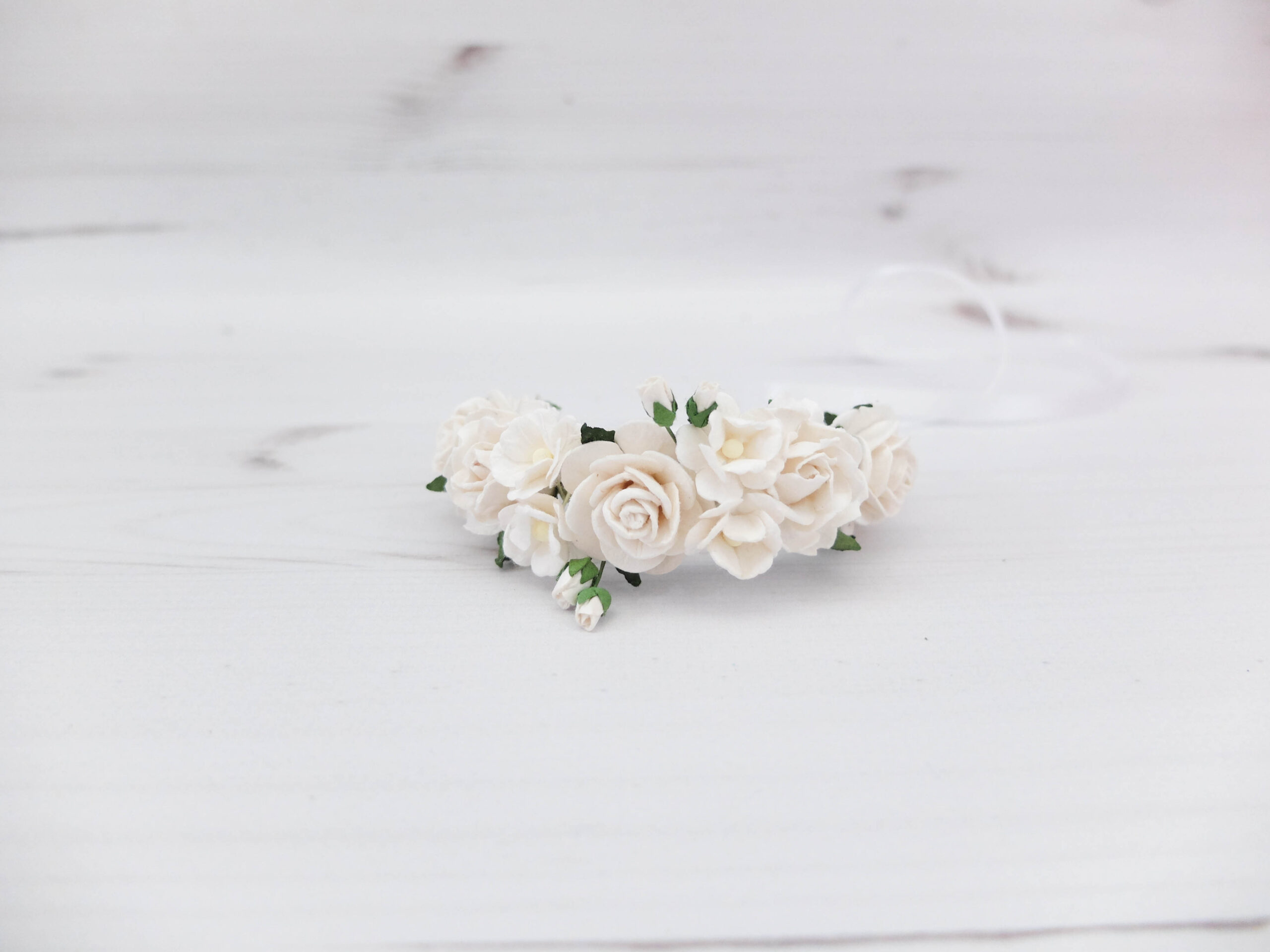Wedding Bridal Flower girls Small Girls White Flower Wrist Corsage Bracelet 