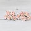 1 inch paper roses with wire stems, 25mm flowers with wire stems, 2.5 cm