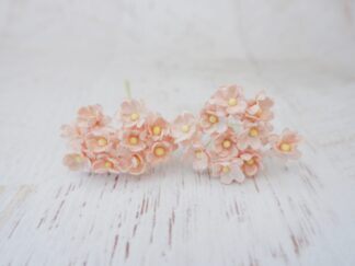 15mm 50 embossed paper forget-me-nots with wire stems, 1.5 cm paper double layers daisies