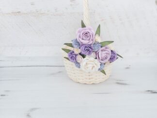 Purple lilac lavender flower girl basket, flower girl wedding accessories
