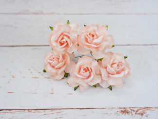 50 pcs, 4 cm paper peonies with wire stems, 40mm cm paper flowers