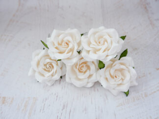 6 cm paper roses (design II), 24 roses, 60mm paper with wire stems