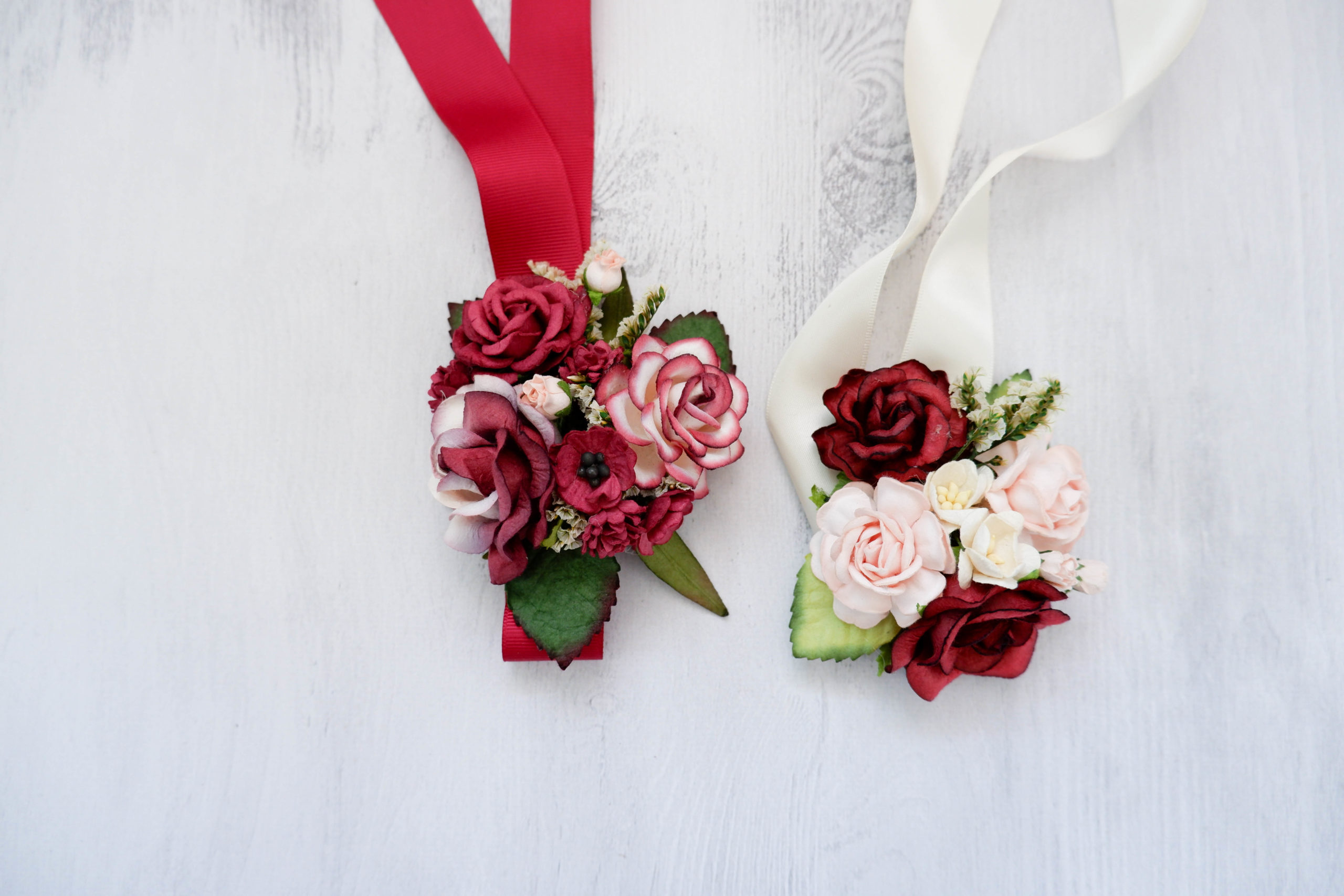 Prom, Wedding, Wrist Corsages On pearl Bracelet, Wristlet, rose flower,  ivory | eBay