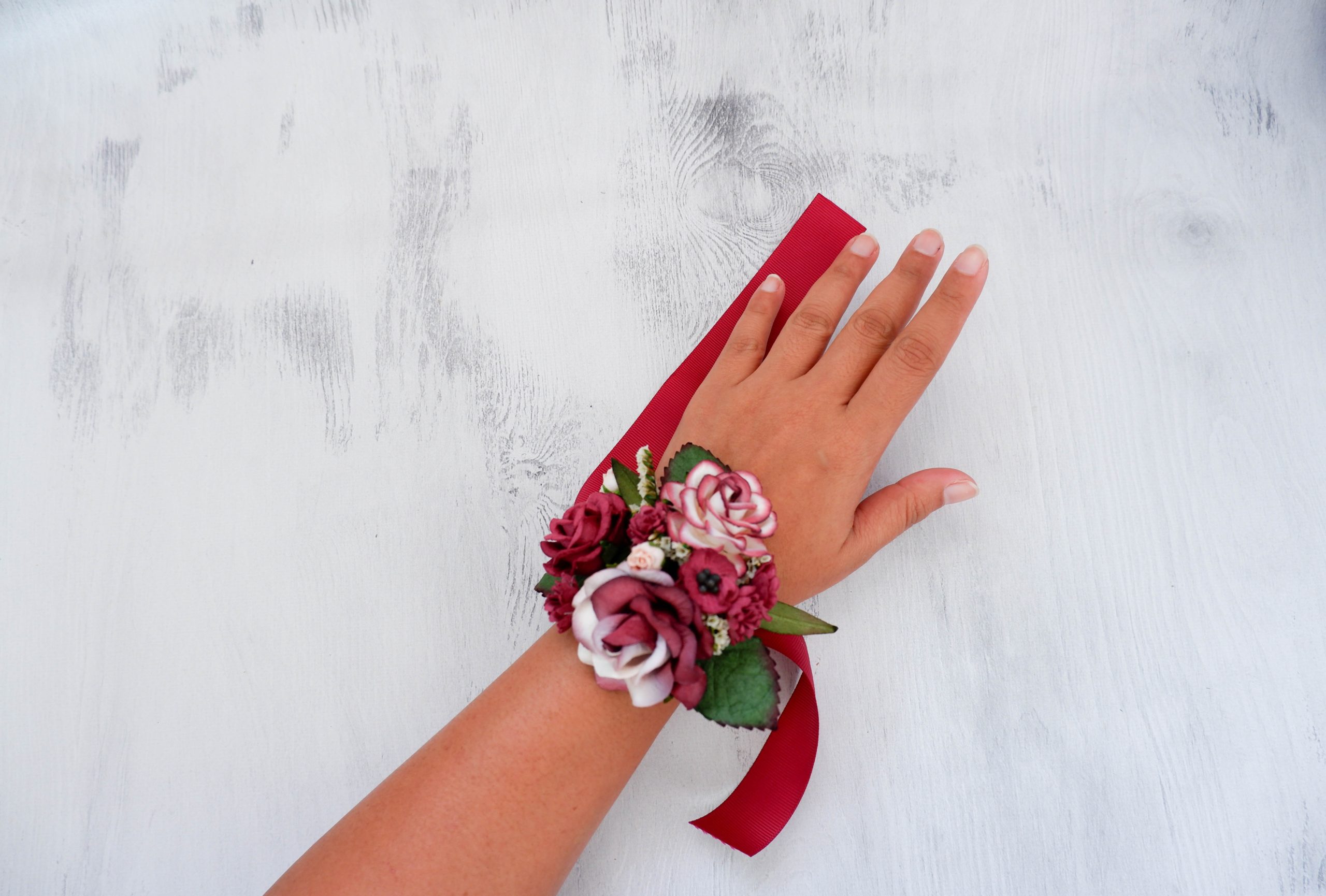 Rose Artifical Flowers Wrist Corsage Lace Sash Bridesmaid Pink Accessories  bracelet demoiselle d honneur mariage - AliExpress