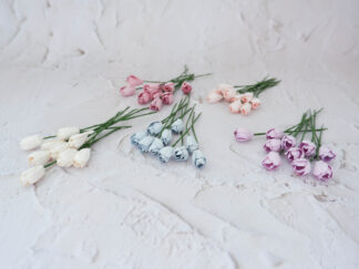 Pack of 50, mini paper tulips (no leaves), paper flowers