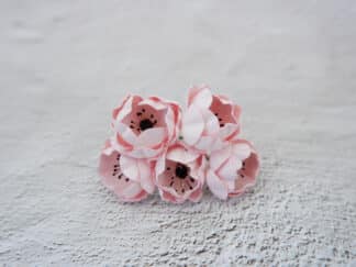 30mm paper cherry blossom with black stamen, 3 cm flowers