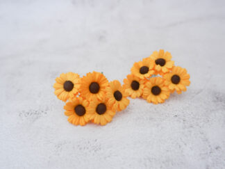 25 pcs 2.8 cm paper sunflowers, paper daisies, flowers with wire stems (no green leaves)