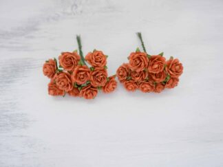 20mm paper roses, 2 cm paper flowers, 100 pcs (design b)