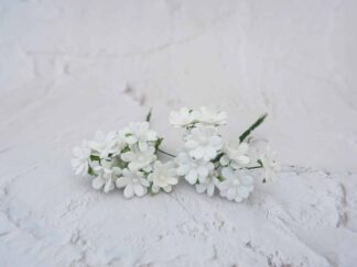 15mm double layers paper daisies, 100 pcs, 1.5 cm paper flowers with wire stems (oval)